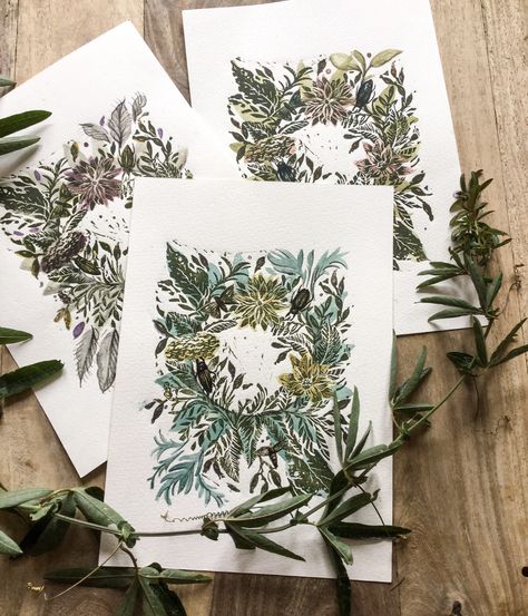 Handprinted floral wreaths on Behance Water Colour Floral, Floral Wreath Watercolor, Floral Wreaths, Lino Cut, Fabric Stamping, Floral Wall Decor, Art Business, Lino Print, Water Colour