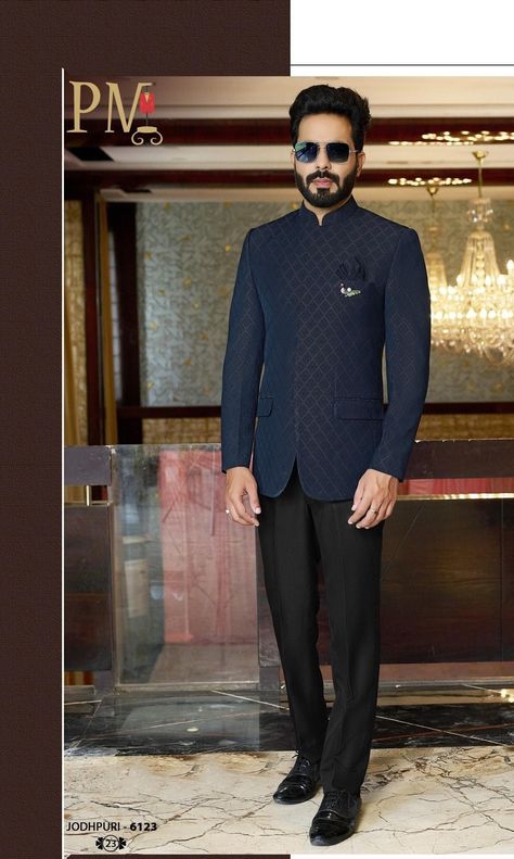 Sherwaniformen Indian Ethnic Designer Self Design Partywear Ethnic Bandhgala Jodhpuri Suit With Black Pant For Men. by Sherwaniformen on Etsy Black Bandhgala Men, Band Gala Suit Men Indian, Jodhpuri With Kurta For Men, Band Gala Suit Men, Jodhpuri Suits For Men Wedding Royal, Jodhpuri Suits For Men Wedding, Blazer For Men Wedding, Indian Wedding Suits Men, Suit For Men Wedding