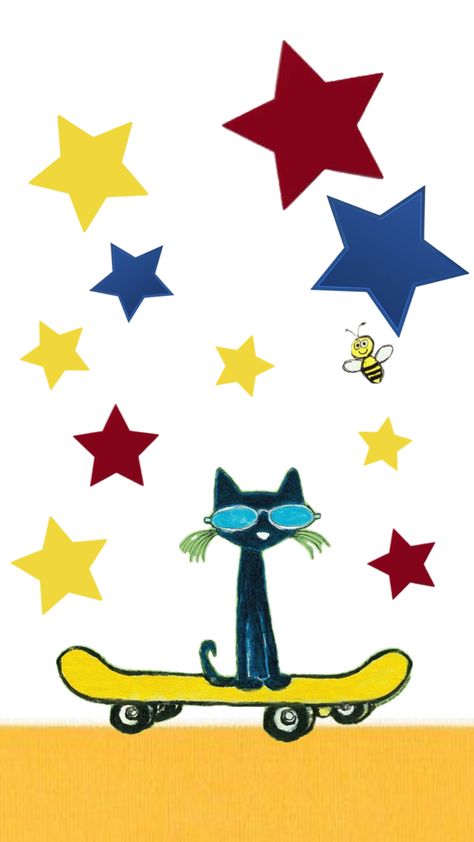 Fun Cartoon Wallpaper, Pete The Cat Christmas Wallpaper, Pete The Cat Skateboard, Pete The Cat Background, Pete The Cat Wallpaper Iphone, Pete The Cat Wallpaper, Pete The Cat Art, Parking Spot Painting, Notebook Drawing