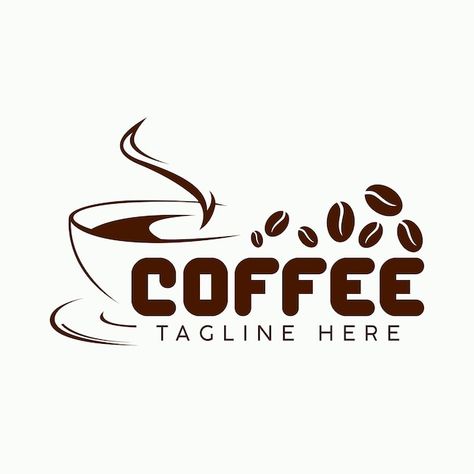 Vector coffee shop logo design template ... | Premium Vector #Freepik #vector #restaurant #vintage-restaurant #restaurant-logo #restaurant-template Logo For Coffee Shop Ideas, Cafe Logo Inspiration, Coffee Logo Design Art, Logo Coffee Design, Cafe Logo Ideas, Coffee Logo Ideas, Logo For Coffee Shop, Coffee Shop Logos, Coffee Shop Logo Ideas