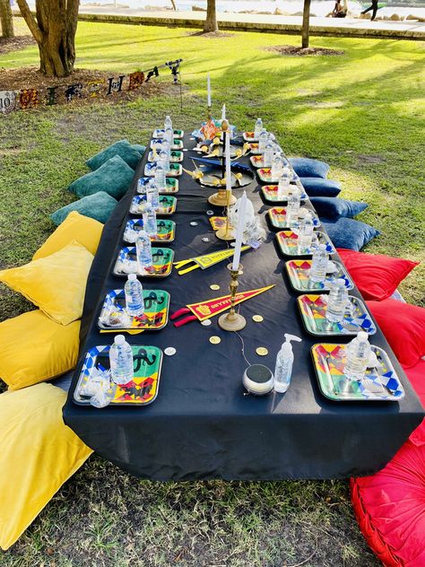 Harry Potter Celebration, Harry Potter Picnic, Harry Potter Pool Party Ideas, Harry Potter Pool Party, Beach Picnic Ideas Friends Birthday, Birthday Picnic Beach Ideas, Sweet 16 Beach Picnic, Harry Potter Beach Party, Birthday Picnic At Beach