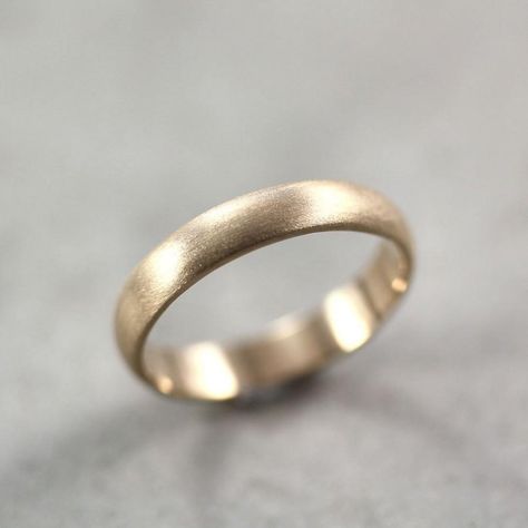 Classic Wedding Band Ring - 4mm 5mm 6mm 7mm - Unisex - Midwinter Co. Alternative Bridal Rings and Modern Fine Jewelry Mens Wedding Bands Brushed, Brushed Gold Ring, Wedding Trivia, Slim Ring, Mens Gold Wedding Band, Couple Wedding Rings, Classic Wedding Band, Diamond Alternatives, Ring Ideas