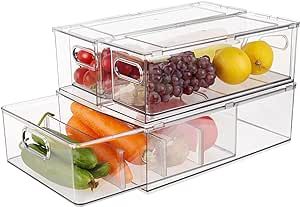 Freezer Cabinet, Refrigerator Organizer, Fridge Drawers, Clear Storage Bins, Organizer Bins, Freezer Organization, Refrigerator Drawers, Clear Storage, Fridge Storage