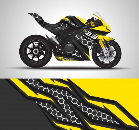 Sport bikes wrap decal and vinyl sticker... | Premium Vector #Freepik #vector #sport #motorcycle #bike #branding Motorcycle Sticker Design Ideas, Motorcycle Wrap, Motocross Logo, Ns 200, Moto Logo, Best Motorbike, White Bike, Bike Logo, White Motorcycle