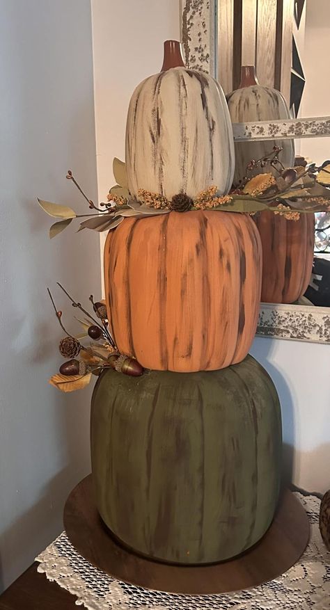 Dollar Tree-Diy’s,Crafting, and Inspirations | My stackable pumpkins 🎃 Stackable Plastic Pumpkins, Stacked Jack O Lanterns Diy, Halloween Stacked Pumpkins Diy, Five Below Stacking Pumpkins Ideas, Dt Stackable Pumpkins, 3 Tier Pumpkin Decoration Diy, Dollar Store Stacking Pumpkins, Dollar Tree Stackable Eggs, Diy Stackable Pumpkins