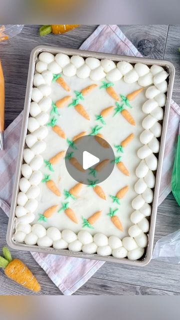 Mandy Merriman - Baking with Blondie on Instagram: "Okay but those teeny tiny carrots!!! 😍😍😍

Meet my favorite carrot cake in all the land… 

And perhaps yours, too? 

Here’s another fun way to turn my stacked carrot cake into a fun sheet cake! 

With the Wilton 1A, 10, and 5 tip, you’ve got this! Add the border braid and a few cute little carrots and you’re all set for the perfect Easter dessert! 

Recipe for my Go-to Carrot Cake & Almond Cream Cheese Buttercream are in my… 

…I’LL BRING THE CAKE cookbook, along with an entire chapter dedicated to Springtime Bakes! 🎉 

How do you like your carrot cake? Raisins? Nuts? Pineapple? Coconut? Plain? 

I’d love to hear it 👇🏻: 

Please don’t say raisins 🫣" Mandy Merriman, Almond Cream Cheese, Baking With Blondie, Cake Almond, Cream Cheese Buttercream, Almond Cream, Pineapple Coconut, Easter Dessert, Sheet Cake