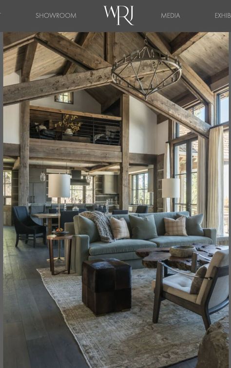 Log Home Interior, Mountain Home Interiors, Log Home Kitchens, Modern Log Cabin, Cabin Style Homes, Western Interior, Sky House, Cabin Interior Design, Log Cabin Living