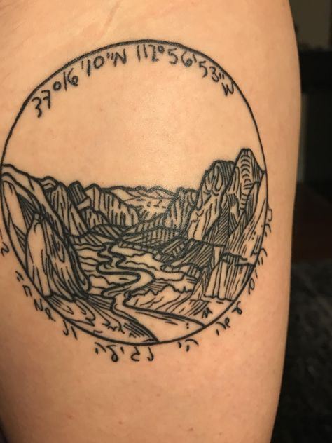 Mount Zion Tattoo, Angels Landing Tattoo, Grand Canyon Tattoo Ideas, Zion National Park Tattoo, Grand Canyon Tattoo, Utah Tattoo Ideas, Canyon Tattoo, Tucson Tattoo, Mt Tattoo