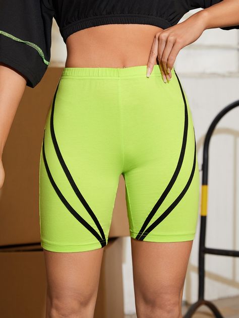 Kim Possible, Contrast Piping, Cool Names, Biker Shorts, Amazing Products, Piping, Women's Leggings, You Never, Neon