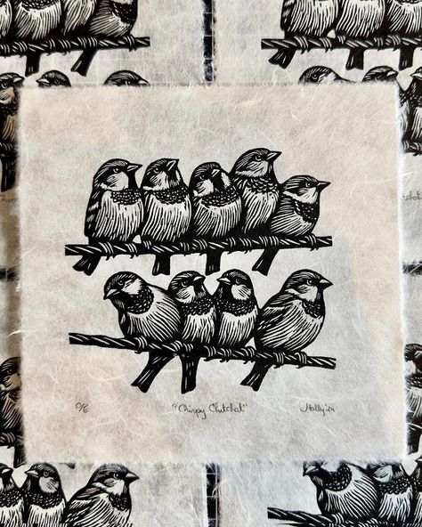 You can now get your own 🛍️. These cheeky little critters are ready to go to their new homes in the wild. Link in Bio. 🐦 #linocut #linocutprint #printmaker #printmaking #print #linoprint #linocutting #reliefprinting #linograbado #linogravure #ukprintshow #gravura #blockprint #birdprint #birdlover #birdslovers #sparrows #birdart #birds #nature #wildlife #handmade #urbanwildlife #backyardbirds #birdwatching #birdwatchers #britishbirds #britishwildlife #slowliving #get_imprinted Partner Tattoos, Unique Expressions, Lino Block, Woodcut Art, Birds Nature, Relief Printing, Handmade Teapot, Linocut Art, Bird Watchers