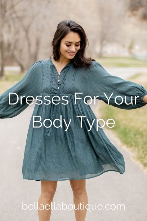 Boutique Women's Dresses Dress For Thick Waist Body Types, Dress Types For Body Types, Dresses For Box Shaped Women, Clothes For Top Heavy Women, Best Dress For Plus Size Body Types, Dresses For Round Shape Body Types, Best Dresses For Large Busted Women, Indian Body Type, Dresses For Long Torso Body Types