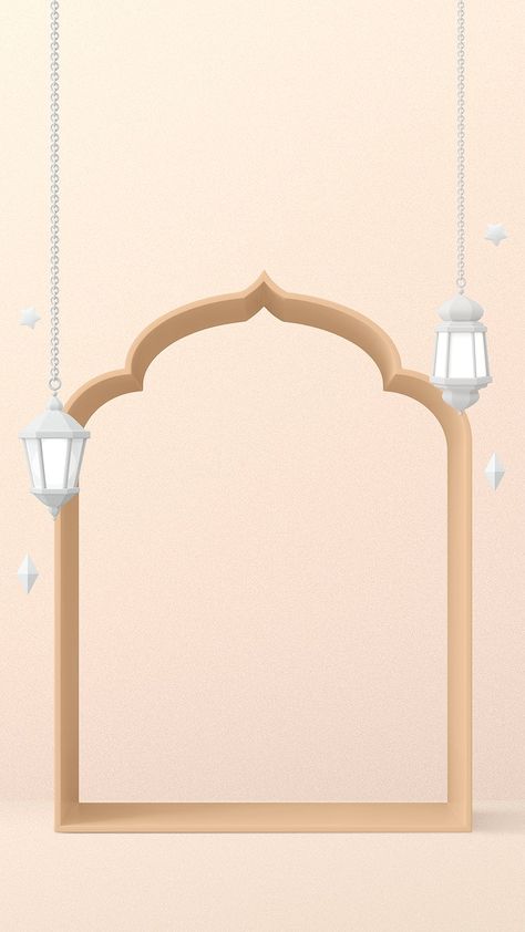 Ramadan frame iPhone wallpaper, 3D religious background | free image by rawpixel.com / Hein Ramadan Frame, Bday Decoration, Islamic Frame, About Ramadan, Ramadan Background, Islamic Background, Islamic Design, Summer Landscape, Download Free Images