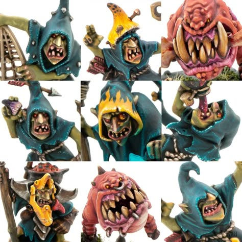 Warhammer Gloomspite Gitz, Warhammer Age Of Sigmar Gloomspite Gitz, Goblin Miniature, Gloomspite Gitz Paint Scheme, Gloomspite Gitz, Dnd Minis, Dungeons And Dragons Miniatures, D&d Miniatures, Warhammer Figures