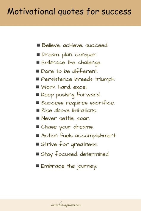 Need a quick boost of inspiration? Discover a collection of powerful short motivational quotes that ignite your passion and drive. Get motivated and uplifted instantly with these concise, impactful words. Find your daily dose of positivity and share the inspiration with others. Let these short quotes spark your inner fire to achieve greatness. Start your day with a dose of motivation now Motivational Bio Quotes, Short Motivational Quotes Aesthetic, Motivational Short Quotes Positive, Short Quotes For Study, Short Affirmation Quotes, Motivational Short Quotes For Success, Positive Quotes Motivation Short, Short Inspirational Quotes Positivity, Short Positive Quotes Motivation Simple