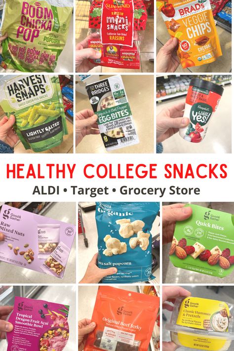 25+ ideas for college snacks for either dorm or apartment. Cheap, healthy snacks, plus snack ideas from ALDI & Target. Dorm Snacks, Smoothie Detox Diet, Pea Snacks, Harvest Snaps, Cheap Healthy Snacks, College Snacks, Dried Raisins, Dorm Food, Eggs In Peppers