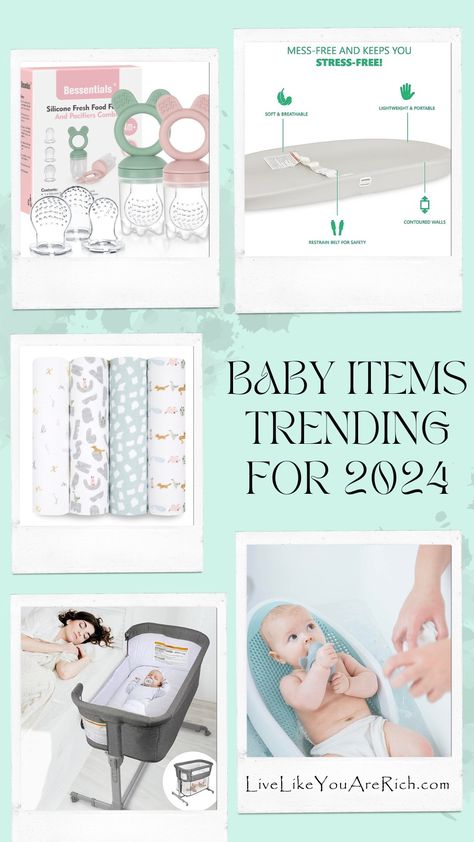 Baby Items Trending for 2024 I wanted to share some of the best baby items I or many of my friends who have babies and toddlers have loved. I say are trending for 2024 since they either have recently hit the market in the past few years and/or they have stood the test of time. Best Baby Gifts 2024, 2024 Baby Must Haves, Best Baby Products 2024, Must Have Baby Items 2024, Amazon Baby Must Haves, Baby Stuff Must Have, Top Baby Registry Items, Baby Must Haves Newborn, Top Baby Items