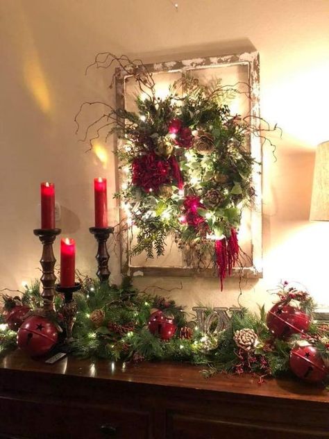 60 Red and Green Christmas Decorations Because Delightful Traditions are a Definitive Sophistication - Hike n Dip Natal Country, Diy Christmas Fireplace, Green Christmas Decorations, Rustic Wedding Decorations, Christmas Decorations Garland, Christmas Fireplace Decor, Christmas On A Budget, Diy Christmas Decorations Easy, Christmas Mantle