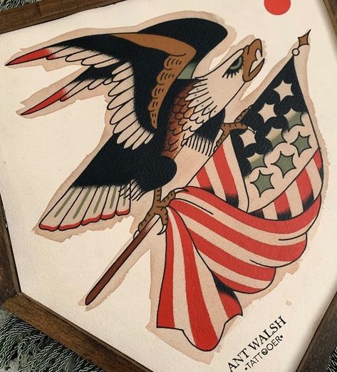 Traditional Eagle, Americana Tattoo, Sailor Jerry Tattoos, Flag Tattoo, Sailor Jerry, Sleeve Tattoo, Tattoo Idea, Sleeve Tattoos, Tattoo Ideas