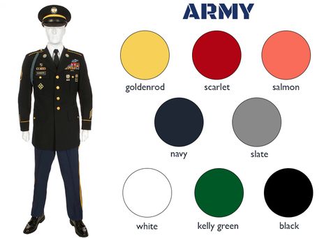 Military Ball Color Palettes | Lead With the Left Army Color Palette, Army Dress Uniform, Military Dress Uniform, Army Dress, Military Color, Military Dresses, Army Colors, Military Ball Dresses, Military Ball