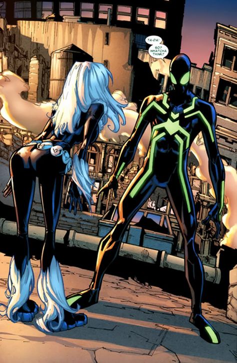 Spiderman Black Cat, Stealth Suit, Black Cat Marvel, Marvel Comic Universe, Amazing Spider Man, Spiderman Comic, Marvel Vs, Spiderman Art, Amazing Spiderman