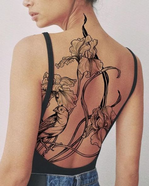 Back Tattoo Wings, Last Name Ideas, Back Tattoo Designs, Tattoo Wings, Floral Back Tattoos, Backpiece Tattoo, Back Piece Tattoo, Floral Tattoo Sleeve, Deco Luminaire