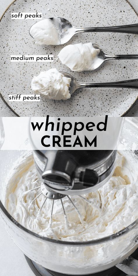 This whipped cream recipe makes perfect homemade whipped cream that is perfectly sweet, holds its shape, and tastes better than store-bought! With 3 ingredients and 3 simple steps, you'll be a DIY whipped cream pro when you follow my easy whipped cream recipe. Diy Cool Whip, Homemade Whipped Cream Easy, Easy Whipped Cream Recipe, Easy Whipped Cream, Diy Whipped Cream, Mini Lemon Cheesecakes, Homemade Whipped Cream Recipe, Whipped Cream Recipe, Fresh Whipped Cream