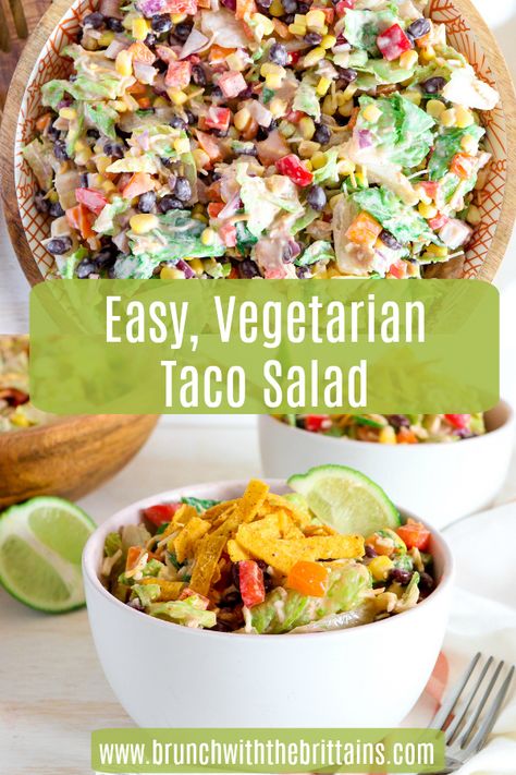 Vegetarian Taco Salad, Meatless Dinners, Meatless Meals Healthy, Vegetarian Taco, Dinners Healthy, Vegetarian Tacos, Taco Pasta, Taco Pizza, Meatless Dinner