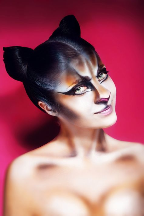 Realistic Cat Makeup, Cat Prosthetic Makeup, Cat Skull Makeup, Animal Inspired Makeup, Panther Makeup, Horse Makeup, Bunny Halloween Makeup, Wolf Makeup, Tiger Makeup