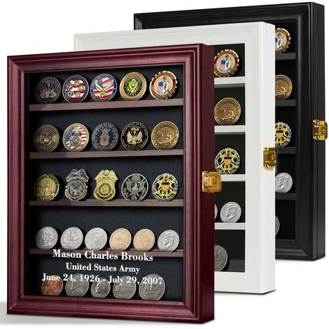 Military Coin Display, Challenge Coin Display Case, Medal Display Case, Large Shadow Box, Coin Display Case, Coin Frame, Coin Organizer, Shadow Box Display Case, Military Coins