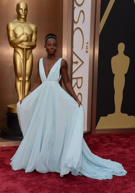 Prada Gown, Oscars 2014 Red Carpet, Powder Blue Gown, 2014 Red Carpet, Red Carpet Dresses Best, Oscars Red Carpet Dresses, Academy Awards Red Carpet, Oscar Gowns, Lupita Nyong'o