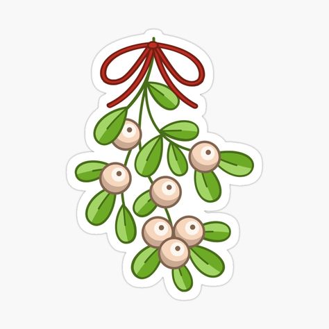 Get my art printed on awesome products. Support me at Redbubble #RBandME: https://www.redbubble.com/i/sticker/Mistletoe-by-ZenStitchMotifs/156122682.JCQM3?asc=u Kiss Me Under The Mistletoe, Mistletoe Christmas, Xmas Sticker, Mistletoe Kiss, Kiss Stickers, Under The Mistletoe, Decorate Notebook, Coloring Stickers, Christmas Stickers