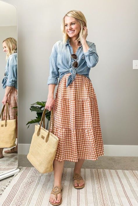 Red gingham dress