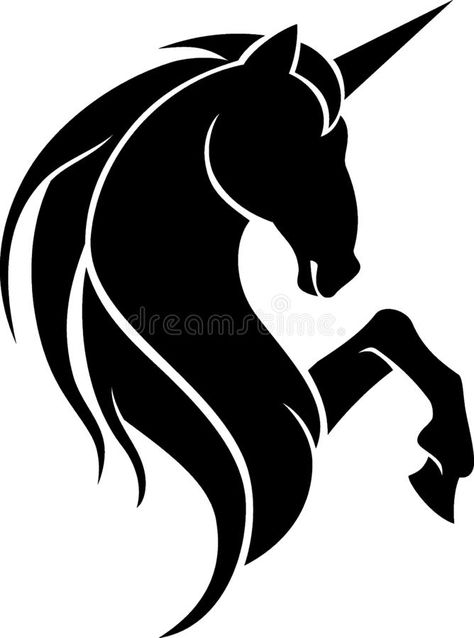 Unicorn Symbol, Unicorn Stencil, Unicorn Logo, Dragon Silhouette, Unicorn Drawing, Black Unicorn, Illustrator Vector, Unicorn Illustration, Eagle Art