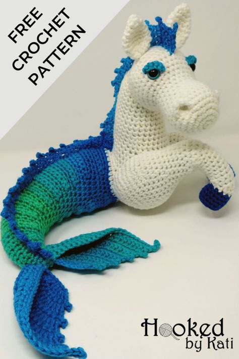 Water Horse, Mermaid Crochet, Crochet Animal Amigurumi, Fantasy Creature, Pola Amigurumi, Crochet Dragon, Super Saver, Sea Horse, Crochet Animal Patterns