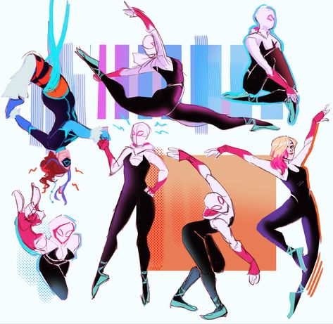 Spiderverse Gwen Stacy Gwen Stacy Ballet, Gwen Ballet, Spiderverse Gwen Stacy, Marvel Tribute, Sipder Man, Spider Gwen Art, Superhero Comics Art, Dc Comics Women, Spider Art