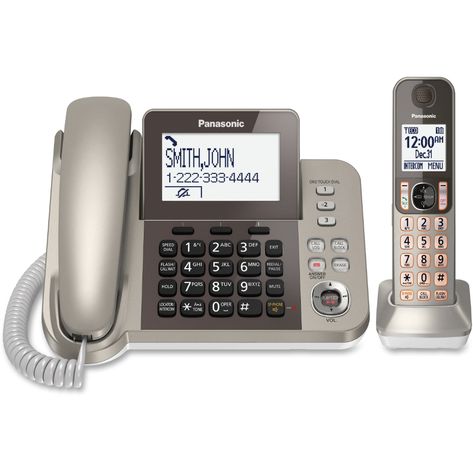 Free 2-day shipping on qualified orders over $35. Buy Panasonic, PANKXTGF350N, Corded/cordless Phone/Answering Machine, 1, Silver,Black at Walmart.com Cordless Telephone, Answering Machine, Refurbished Phones, Digital Phone, Cordless Phone, Best Cell Phone, Feature Phone, Caller Id, Cell Phone Wallet