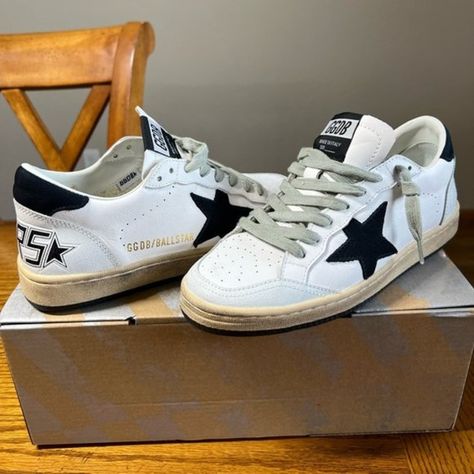 Golden Goose ball star sneakers Golden Goose Men, Golden Goose Ball Star, Golden Shoes, Goose Shoes, Stockholm Style, Life Support, Golden Goose Shoes, Stockholm Fashion, Star Sneakers