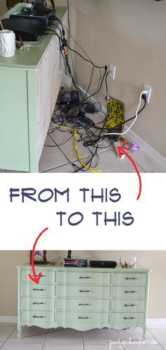 DIY - Hide the cords to all of your electronics without using any power tools. Hiding Ugly, Hide Cords, Phone Cords, Organized Life, Web Images, Cord Organization, Wall Mounted Tv, Cool Ideas, Clever Ideas