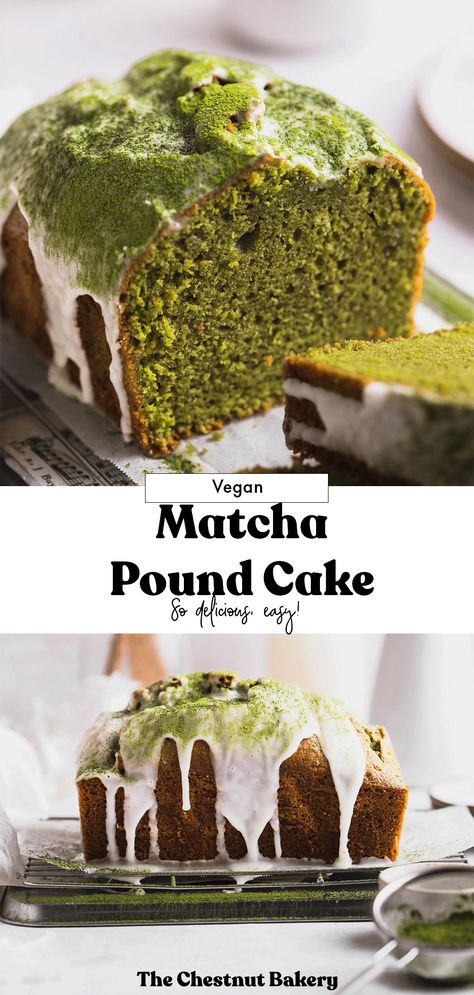 vegan matcha pound cake