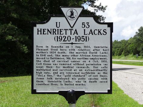 Immortal Life Of Henrietta Lacks, Important People In History, Henrietta Lacks, Jonas Salk, Famous Graves, Cell Line, Medical Research, Important People, African American History