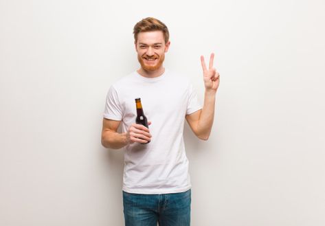 Beer In Hand, Holding Beer Reference, Drinking Beer Drawing, Beer Drinking Images, People Drinking Beer Photography, Redhead Men, Beer Photography, Clothes Stand, Hold My Beer Meme