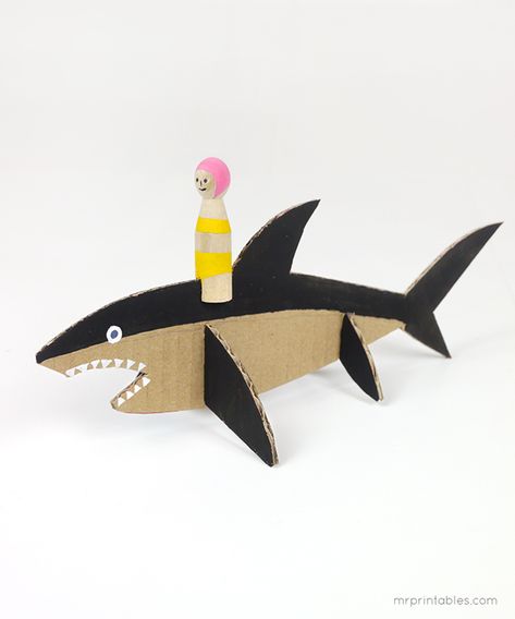 Mr Printables, Cardboard Animals, Cardboard Toys, Folding Origami, Summer Crafts For Kids, Clothespin Dolls, Diy Summer, Children Play, Cardboard Art