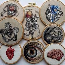 Arts, Artists, Artwork - Hand stitched anatomical embroidery by Julie Campbell 🤓 | Facebook Anatomical Embroidery, Mood Chart, Seni Resin, Julie Campbell, Clothes Embroidery Diy, Art Study, Embroidered Art, Hand Embroidery Projects, Embroidery On Clothes