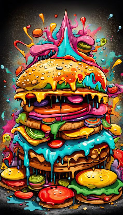 3d Shading, Pop Art Food, Art Splash, Wave Function, Art Spray Paint, Animal Photography Wildlife, Funky Wallpaper, Rich Art, Graffiti Illustration