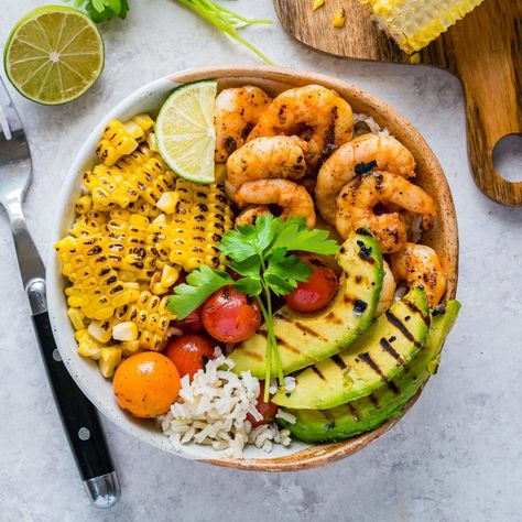 Tahu Tek, Clean Eating Meal Prep, Shrimp Bowls, Cilantro Lime Rice Recipe, Lime Rice Recipes, Shrimp Rice, Clean Foods, Meal Prep Clean Eating, Clean Diet