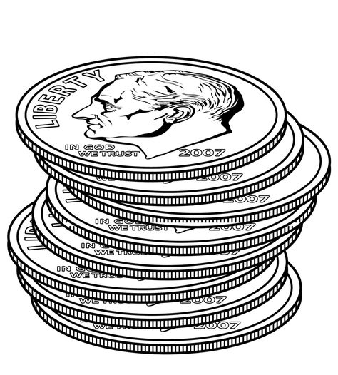 coins Black And White Money, Money Black And White, Clip Drawing, American Flag Drawing, Money Clipart, Learn To Tattoo, Panda Images, Butterfly Outline, Stencil Outline