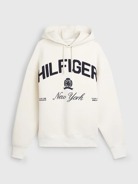 Prep Crest Logo Hoody | WHITE | Tommy Hilfiger Tommy Hilfiger Hoodie, Crest Logo, Men's Hoodies, Web Store, Shawn Mendes, Signature Style, Graphic Hoodies, Hoodies Men, Tommy Hilfiger