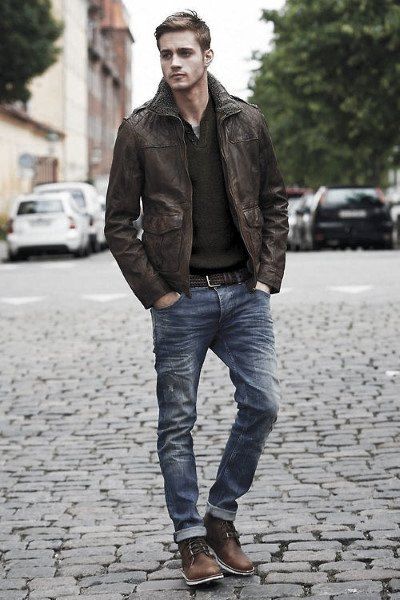 75 Fall Outfits For Men - Autumn Male Fashion And Attire Ideas Mens Fashion Quotes, Mens Fashion Business, Mens Fashion Smart, Mens Fashion Rugged, Mens Fashion Photography, Hipster Mens Fashion, Classic Brown, Herren Outfit, Winter Jacket Men