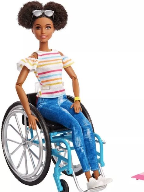 Wheel Chair Barbie, Inclusive Barbie, Barbie Wheelchair, Fashionista Barbie, New Barbie, Prosthetic Leg, Wheel Chair, Type 4 Hair, Barbie Doll House