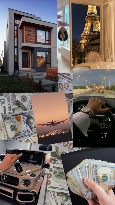 Dollars Money, Creative Vision Boards, Dream Life Goals, College Graduation Pictures Poses, Vision Board Images, Travel Collage, Vision Board Photos, Vision Board Wallpaper, Dream Motivation